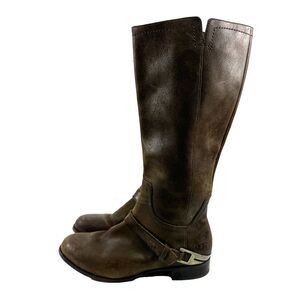 UGG Channing II Boot Dark Brown Leather Pull On 1004509 Equestrian Womens 9.5
